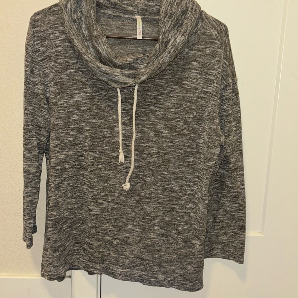 🌺Boxy Gray 3/4 Sleeve Relaxed Sweatshirt